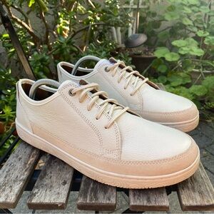 Clarks Hodson Lace Sneaker Ivory Leather Men's Size 9.5M
